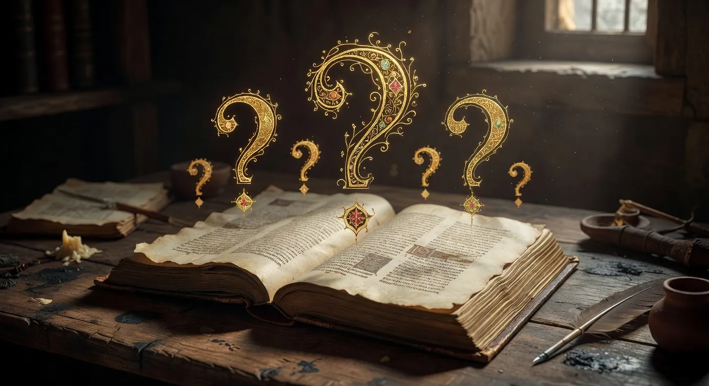 Lecteur consultant un livre religieux dans une bibliotheque ancienne